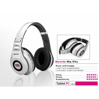 SOUNDS - Big City - Premium Bluetooth Stereo Kopfhörer Headset (B-Ware) weiß