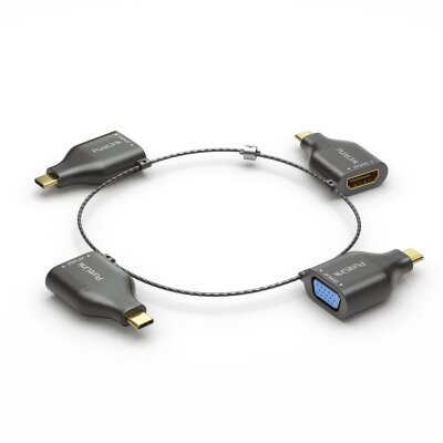 4K USB-C Adapterring mit vier Adaptern (USB-C Stecker auf...