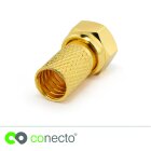 conecto SAT Montage Set, 12-teilig, 8x 7mm F-Stecker vergoldet und schraubbar mit Gummidichtung, 4x Gummitülle als Kabelschutz