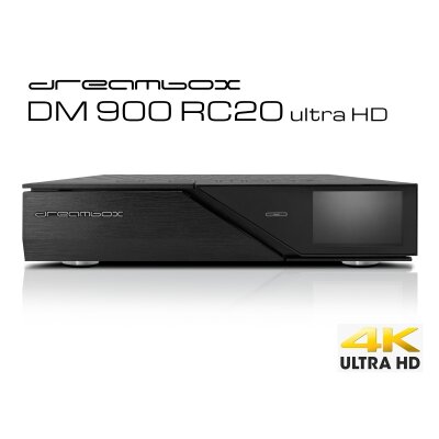 Dreambox DM900 RC20 UHD 4K 1x Dual DVB-S2X MS Tuner E2 Linux PVR ready Receiver, 1TB HDD