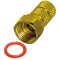 Twist-On F-Stecker für Kabel-Ø 6,6 mm mit O-Ring goldfarben
