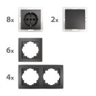 Schalter und Steckdosen Set McPower Flair Standard 20-teilig, anthrazit