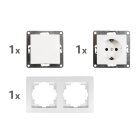 Schalter und Steckdosen Set McPower Flair Tür 2-fach, weiß, 3-teilig