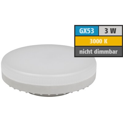 LED-Strahler McShine LS-353, GX53, 3W, 260lm, Ø75x25mm, 120°, warmweiß