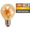 LED Filament Tropfenlampe McShine Retro E27, 2W, 150lm, warmweiß,goldenes Glas