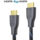 sonero Premium Zertifiziertes 8K Ultra High Speed HDMI Kabel mit Ethernet, Nylongeflecht, vergoldete Anschlüsse (8K UltraHD, 4K 3D mit 50Hz/60Hz, 48Gbps Full Bandwith, Dynamic HDR), 1,00m