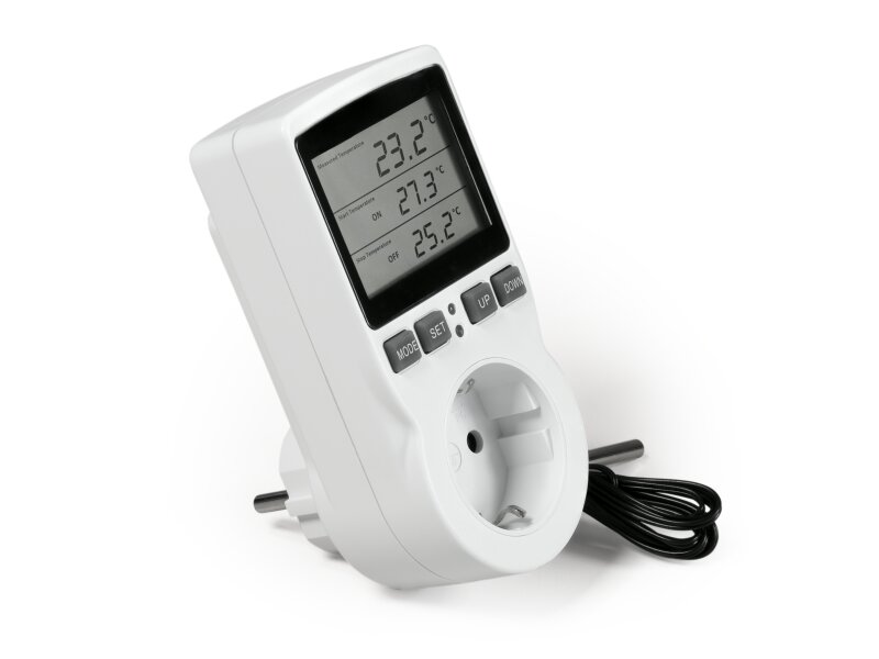 MC POWER - Digitales Steckdosen-Thermostat mit Fühler, TCU-441