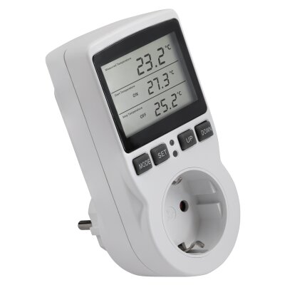 Steckdosen-Thermostat McPower TCU-540 5-30°C, Display, Kabel + Außenfühler
