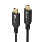 conecto USB-C auf USB-C Lade-Kabel USB 2.0 Schnellladefunktion vergoldete Stecker E-Marker 480MB/s 5A/100W PVC Mantel schwarz 0,15m