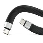 conecto USB-C auf USB-C Daten und Lade-Kabel USB 4 Gen 3 Schnellladefunktion E-Marker 5A/100W 40GB/s 8K 60Hz Abwärtskompatibel Aluminium Gehäuse PVC Mantel schwarz 0,15m