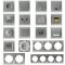 Schalter & Steckdosen Serie DELPHI silber (Steckdose Steckdosen Schuko USB Wechselschalter Lichtschalter Dimmer Taster LED)