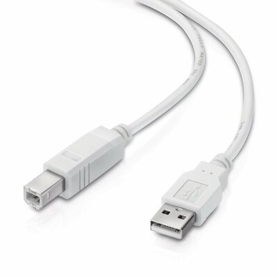 conecto USB 2.0 Kabel/Druckerkabel, USB A Stecker auf USB B Stecker, 480 MBit/s, weiß, 3,00m