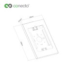 conecto Wandhalterung für Tablet, abschließbares Stahlgehäuse für Tab A 10.1 (2019)/ Tab A7/ S6 Lite 10.4 /10.5"/11, iPad 5/6/7/8/9/ IPad Air 9.7"/ 10.5"/10.9"/ IPad Air 9.7"/10.5"/11, schwarz