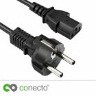 conecto Strom-Kabel, Schutzkontakt-Stecker gerade auf C13...