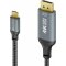 Sonero® 4K USB-C auf DisplayPort Kabel, DisplayPort Stecker auf USB-C Stecker, 4K 60Hz, 21,6 GB/s, Baumwollmantel, grau/schwarz, 1,00 Meter