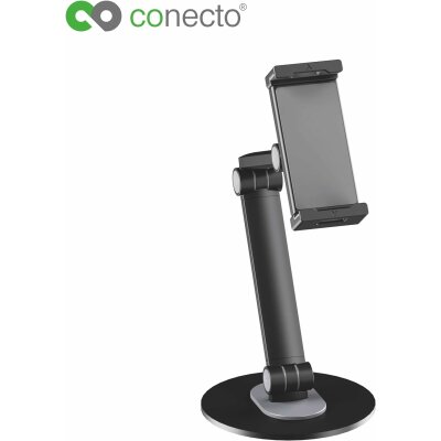 conecto Tablet-Ständer, 360° drehbar, 4.7" bis 12.9" Tablets, bis zu 1kg belastbar, Silikonpolster, schwarz