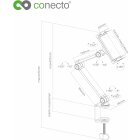 conecto Tablet-Tisch-Halterung, 360° drehbar, 4.7" bis 12.9" Tablets, bis zu 1kg belastbar, Silikonpolster, schwarz