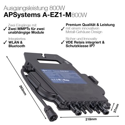 APSystems A-EZ1-M800W - 800W Micro-Wechselrichter mit WLAN (App mit B