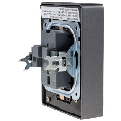 MILOS Schutzkontakt-Steckdose 2-fach Doppel Steckdose 1 auf 2 Unterputz Einbau in einer UP-Dose 250V~/16A mit USB-A USB-C PD Anthrazit