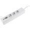 ChiliTec Steckdosenleiste 3-Fach Mehrfachsteckdose mit Schalter 4 USB-A USB-C 1,5m Kabel weiß