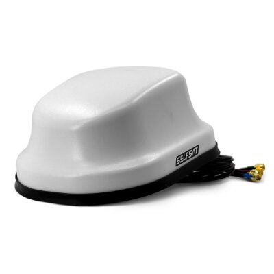 Selfsat MWR Außenantenne weiß 5G/4G/LTE/WLAN/GPS (4 x Mobilfunk, 1 x WLAN, 1 x GPS mit je 1 m Kabel)