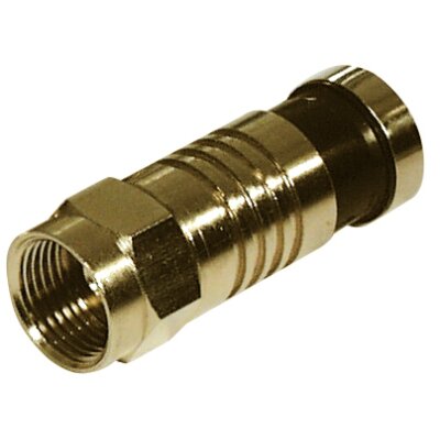 F-Kompressionsstecker für Kabel-Ø 6,8 mm / KH21 vergoldet