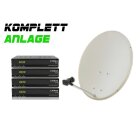 COMAG Digitale 4-Teilnehmer Sat-Anlage Komplett-Set 4 Stk. SL 25 (schwarz) inkl. 80cm Antenne