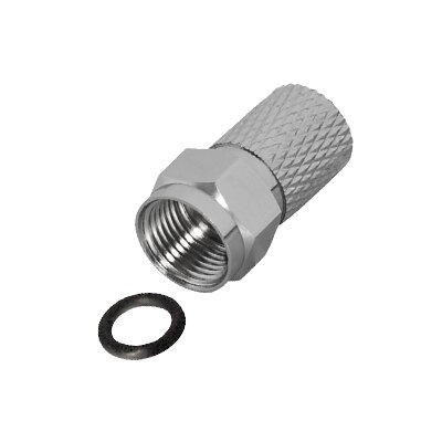 F-Stecker für Kabel-Ø 8,5 mm Steckerlänge 20mm vernickelt
