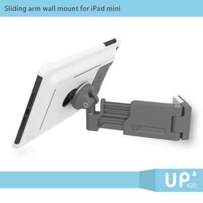 EXELIUM XFLAT® UP420 - iPad Mini Wandhalterung und Standfuß - mit Teleskoparm - mit Schutzhülle, Farbe: weiß