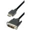 Verbindungskabel HDMI-Stecker 19pol. auf DVI-Stecker 18+1pol. 1,0 m