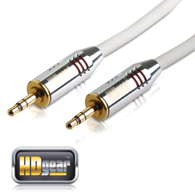 HDGear - Premium Klinken Kabel 3,5mm Stereo 1,50m weiß