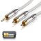 HDGear - Premium Audio Kabel 3,5mm zu Cinch 1,50m weiß