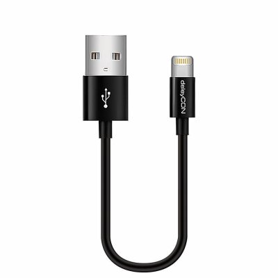 deleyCON 0,15m [Apple MFI zertifiziert] iPhone Lightning auf USB Kabel / Sync-Kabel / Ladekabel / Datenkabel - Schwarz