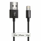 deleyCON 1,50m [Apple MFI zertifiziert] iPhone Lightning auf USB Kabel / Sync-Kabel / Ladekabel / Datenkabel - Schwarz