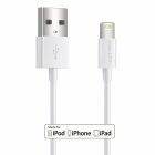 deleyCON 1,00m [Apple MFI zertifiziert] iPhone Lightning auf USB Kabel / Sync-Kabel / Ladekabel / Datenkabel - Weiß