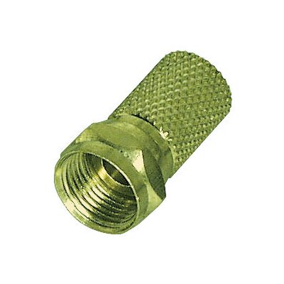 F-Stecker für Kabel-Ø 7,0 mm gerändelte Version vernickelt, vergoldet