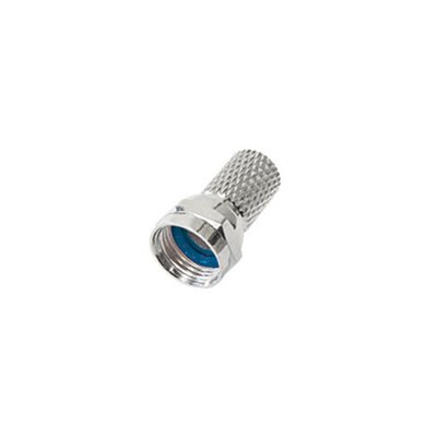 F-Stecker für Kabel-Ø 6,8mm blau