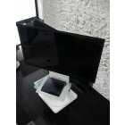 PureMounts GI-PM-101W - TV Standfuß, schwenkbar (+/-15°), höhenverstellbar (915mm-965mm), 35kg, max. VESA 600x400, Farbe weiß