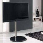 PureMounts GI-PM-207-B - TV Standfuß (runde Bodenplatte), schwenkbar (+/-30°), Höhe 975mm, 30kg, max. VESA 600x400, Farbe schwarz