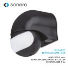 Sonero Infrarot-Bewegungsmelder X-IM011 - Innen- / Außenmontage, schwarz, Schutzklasse: IP44, 180° / 12m Arbeitsfeld