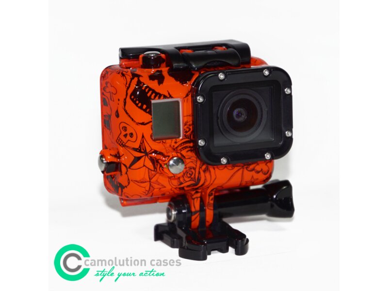 Camolution Design-Gehäuse Skulls´n Roses Blood für Action Cam GoPro Hero 3, 3+ und 4