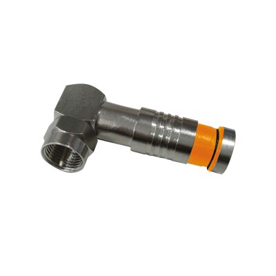 F-Stecker Winkel Kompression für Kabel-Ø 6,8-7,2 mm F-Winkelkompressionsstecker vernickelt