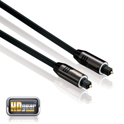 HDGear TC0040 Toslink Kabel 1,0 m Metall-Stecker vergoldet schwarz