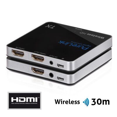 PureLink® - Wireless HD Extender CSW100 HDMI-Übertragung (Full-HD 1080p, 3D, kabellos und unkomprimiert bis 30m) B-Ware - wie NEU, schwarz