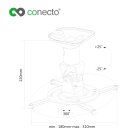 conecto® Universal Projektor / Beamer Halterung Deckenhalterung (neigbar, schwenkbar, Kabelmanagement) weiß