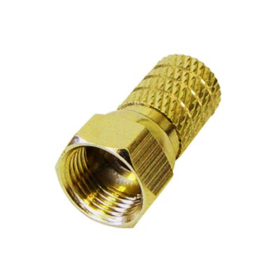 F-Stecker für Kabel-Ø 4,0 mm Twist On-Ø: 3,8mm goldfarben