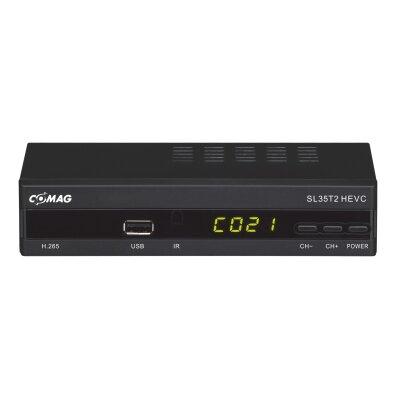 COMAG SL35T2 FullHD HEVC DVBT/T2 Receiver (H.265, HDTV, HDMI, SCART, Mediaplayer, PVR Ready, USB 2.0) schwarz