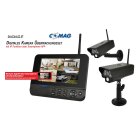 COMAG SecCam11 IP Funk Überwachungskamera Videoüberwachung Set mit IP Funktion über Smartphone App (2x Outdoor Kamera + 1x Monitor)