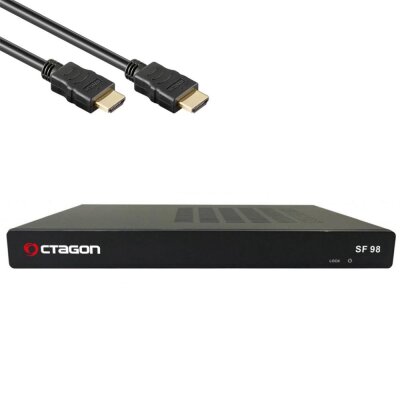 Octagon SF98 E2 HD Full HD Linux Sat Receiver schwarz inkl. HDMI-Kabel