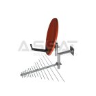 SAT - Terrestrisch Wandhalter Alu 35cm Kombi für Sat-Antennen + terrestrische DVB-T Antennen
